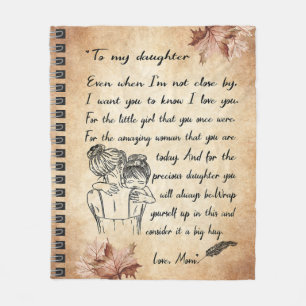 To My Daughter Birthday Gift, Cute Mum Baby Gift Fleece Blanket