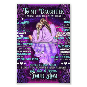 To My Daughter Birthday Gift, Cute Mum Baby Gift Photo Print