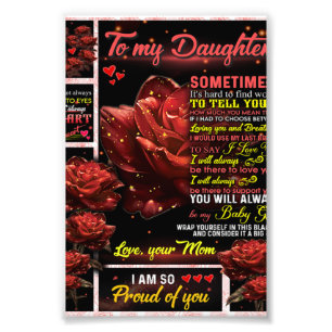 To My Daughter Birthday Gift, Cute Rose Baby Gift Photo Print