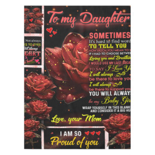 To My Daughter Birthday Gift, Cute Rose Baby Gift Tablecloth