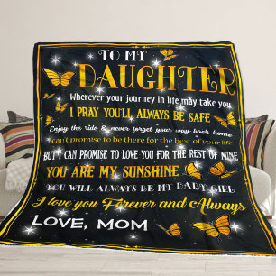 To My Daughter Blanket, Butterfly Blanket, Family Fleece Blanket
