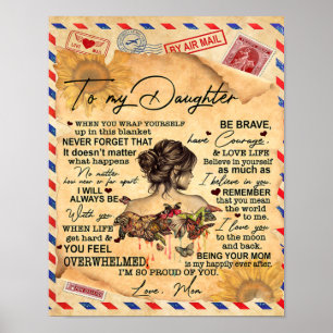 To My Daughter Butterflies Birthday Gift Idea Poster