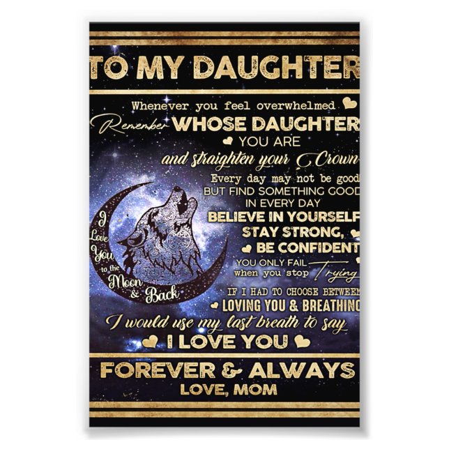 To My Daughter Butterflies Gift, Daughter Birthday Photo Print (Front)