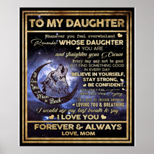 To My Daughter Butterflies Gift, Daughter Birthday Poster