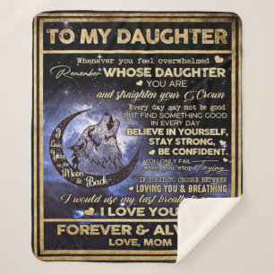 To My Daughter Butterflies Gift, Daughter Birthday Sherpa Blanket