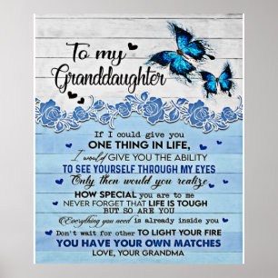 To My Daughter Butterfly Gift, Daughter Birthday Poster