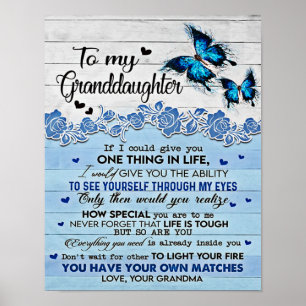 To My Daughter Butterfly Gift, Daughter Birthday Poster