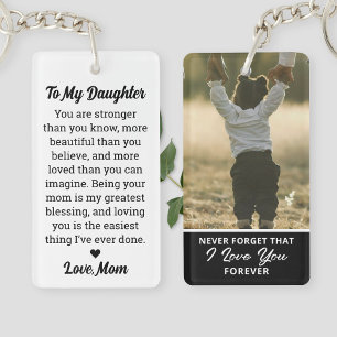 To My Daughter Custom Photo & Heartfelt Message Key Ring