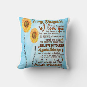 to my daughter   cute family decor gift cushion