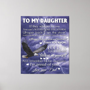To My Daughter, Daughter Birthday Gift, Baby Girl Canvas Print