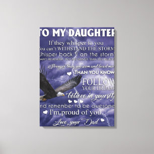 To My Daughter, Daughter Birthday Gift, Baby Girl Canvas Print