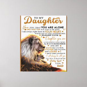 To My Daughter, Daughter Birthday Gift, Baby Girl Canvas Print