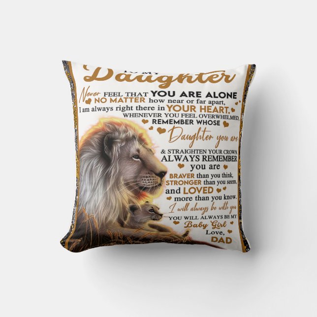 To My Daughter, Daughter Birthday Gift, Baby Girl Cushion (Front)