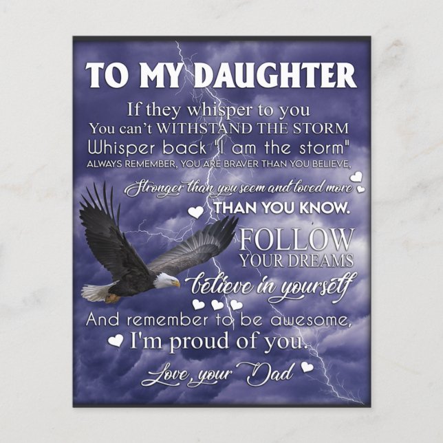 To My Daughter, Daughter Birthday Gift, Baby Girl Flyer (Front)