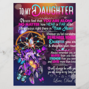 To My Daughter, Daughter Birthday Gift, Baby Girl Menu