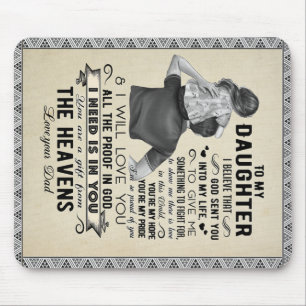 To My Daughter, Daughter Birthday Gift, Baby Girl Mouse Mat