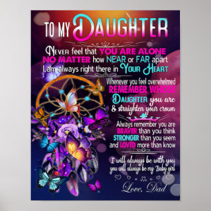 To My Daughter, Daughter Birthday Gift, Baby Girl Poster