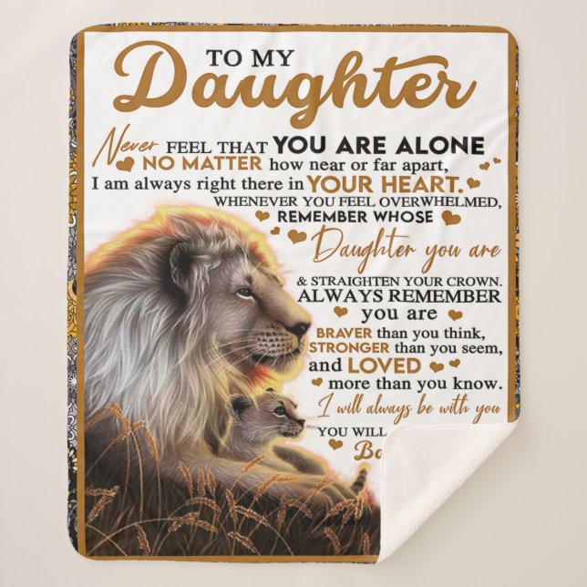 To My Daughter, Daughter Birthday Gift, Baby Girl Sherpa Blanket (Front)