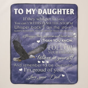 To My Daughter, Daughter Birthday Gift, Baby Girl Sherpa Blanket