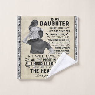 To My Daughter, Daughter Birthday Gift, Baby Girl Wash Cloth