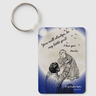 To My Daughter from Daddy Emotional Moon Design Key Ring