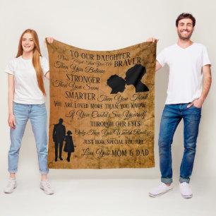 To My Daughter From Mom & Dad Fleece Blanket