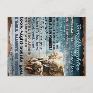 To My Daughter Funny Gift   Family Present Announcement Postcard