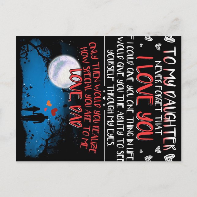 To My Daughter Gift | Best Family Gift Announcement Postcard (Front)