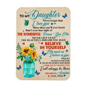 To My Daughter Gift,Butterfly Lover,Sunflower Gift Magnet