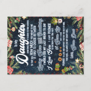 To My Daughter Gift, Christmas Letter To Daughter Announcement Postcard
