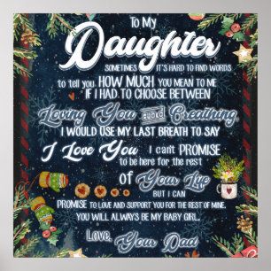 To My Daughter Gift, Christmas Letter To Daughter Poster