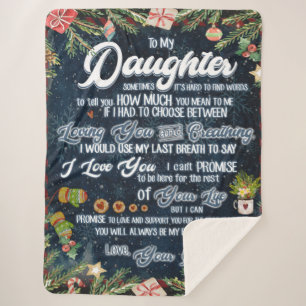To My Daughter Gift, Christmas Letter To Daughter Sherpa Blanket