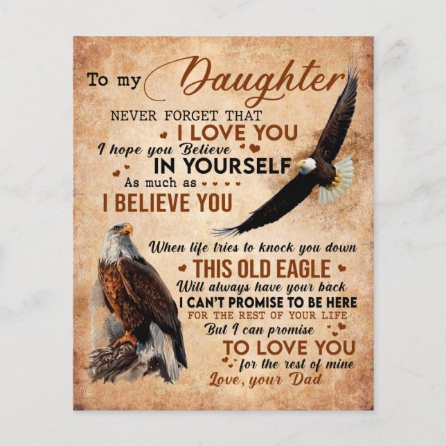 To My Daughter Gift, Dad And Daughter, Eagle Lover (Front)
