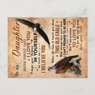 To My Daughter Gift, Dad And Daughter, Eagle Lover Announcement Postcard