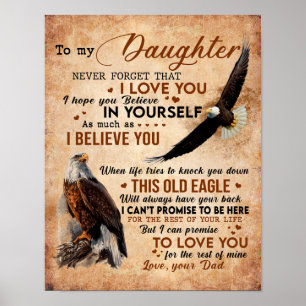 To My Daughter Gift, Dad And Daughter, Eagle Lover Poster
