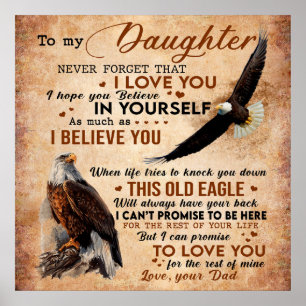 To My Daughter Gift, Dad And Daughter, Eagle Lover Poster
