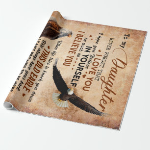 To My Daughter Gift, Dad And Daughter, Eagle Lover Wrapping Paper