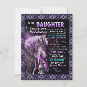 To My Daughter Gift, Daughter And Dad, Wolf Lovers Invitation