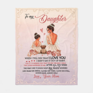 To My Daughter Gift, Daughter And Mum, Love Letter Fleece Blanket