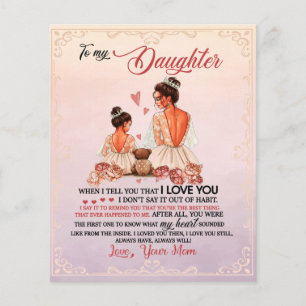To My Daughter Gift, Daughter And Mum, Love Letter Flyer
