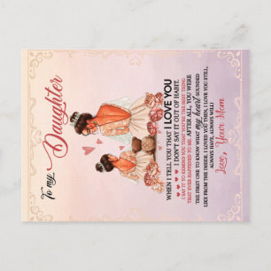 To My Daughter Gift, Daughter And Mum, Love Letter Postcard