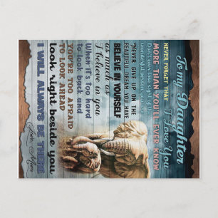 To My Daughter, Gift For Kid, Letter To Daughter Postcard
