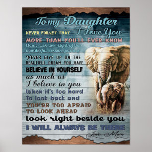 To My Daughter, Gift For Kid, Letter To Daughter Poster