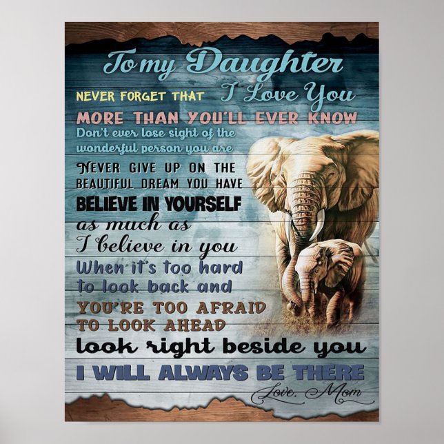 To My Daughter, Gift For Kid, Letter To Daughter Poster (Front)
