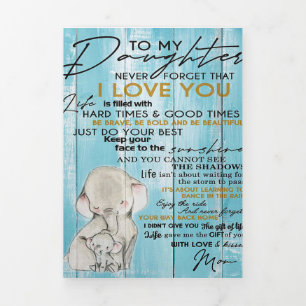 TO MY DAUGHTER   Gift For Your Kid Tri-Fold Announcement