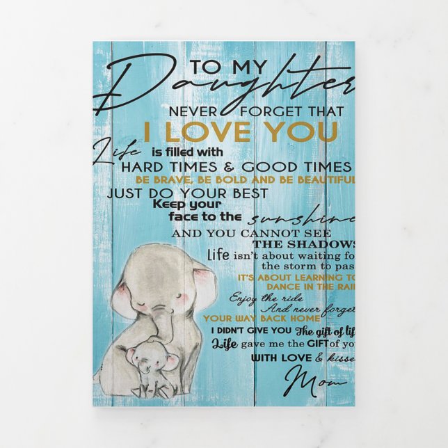 TO MY DAUGHTER | Gift For Your Kid Tri-Fold Announcement (Cover)