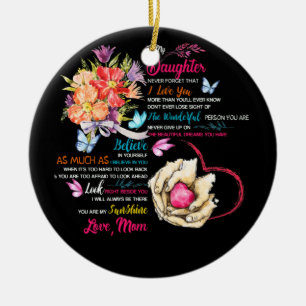 To My Daughter Gift From Mom Matching Family Ceramic Tree Decoration