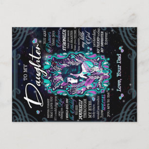 To My Daughter Gift, Letter To Daughter From Dad Announcement Postcard