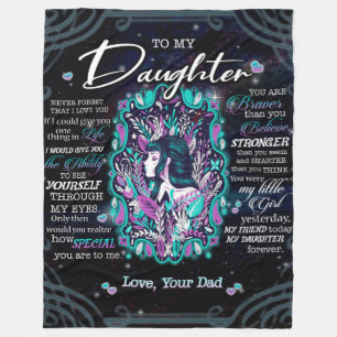 To My Daughter Gift, Letter To Daughter From Dad Fleece Blanket
