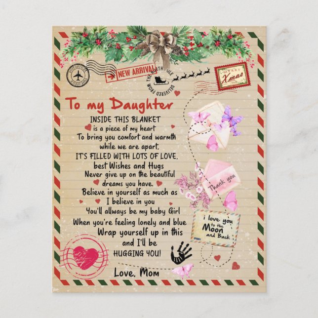 To My Daughter Gift, Love Letter Daughter And Mom Flyer (Front)